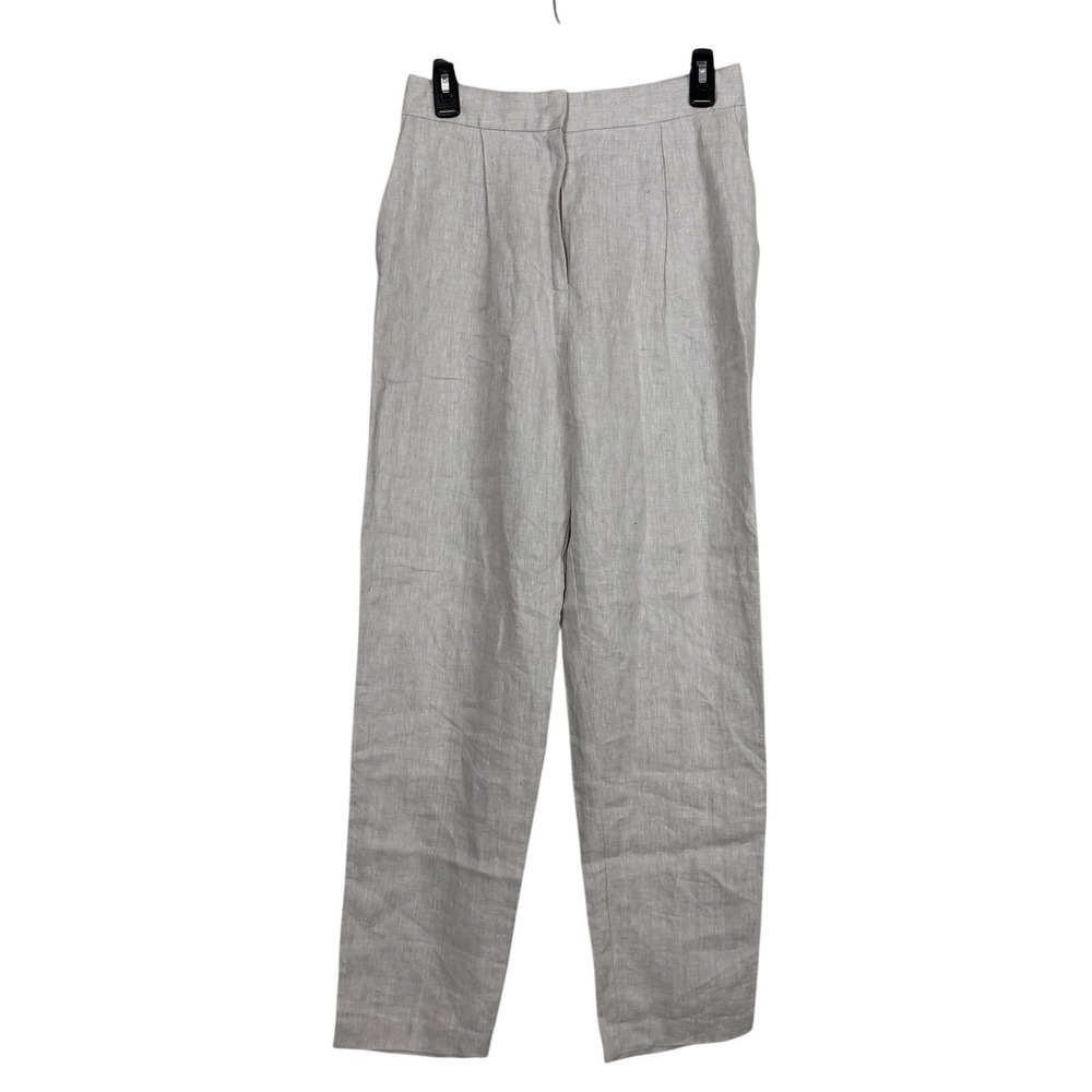 Iris & Ink Oat Linen Trousers Pants Size 8 Beige Tan Lightweight Preppy Beachy‎